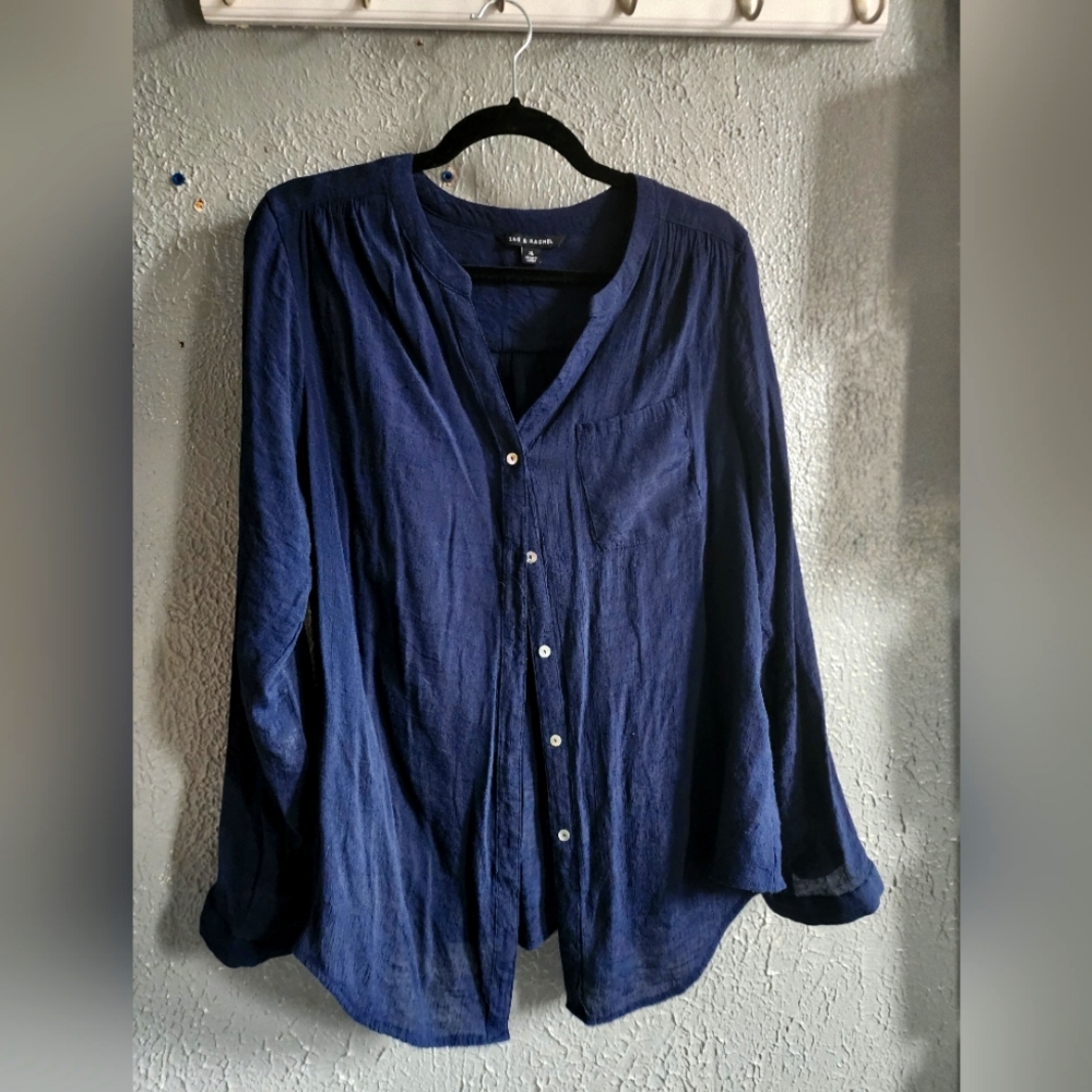 XL Zac & Rachel Navy Blue Button front shirt